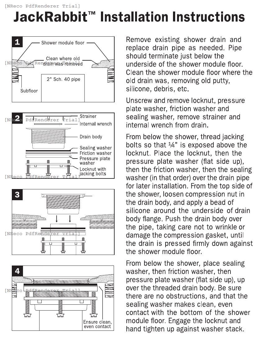827-2J - SHOWER MODULE DRAIN - INSTRUCTION SHEET.PDF Technical Document